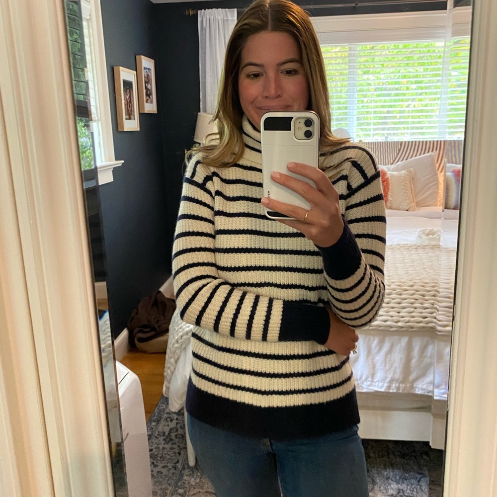 Striped blue & white JCrew Sweater, XXS